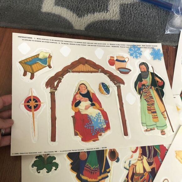 Vintage 1995 nativity scene window decals. - Picture 3 of 7
